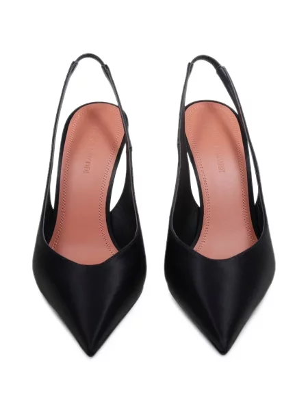 Pantofi cu toc Amina Muaddi din satin negru