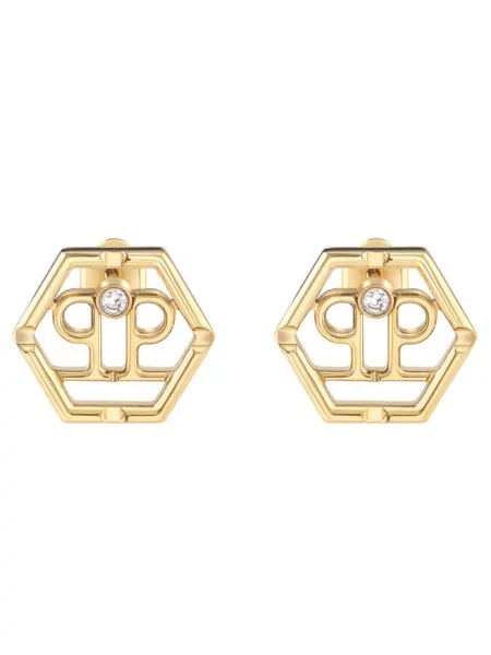PHILIPP PLEIN Kolczyki Hexagon Złoty