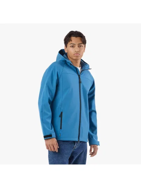 Kurtka Softshell Wędrówki Mężczyzna Tromsö Wiatroszczelny niebieska