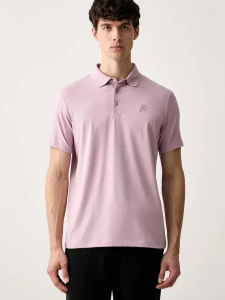 Tricou polo Karl Lagerfeld roz