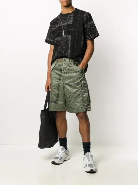 Pantaloni scurți cargo Sacai cu imagine verde