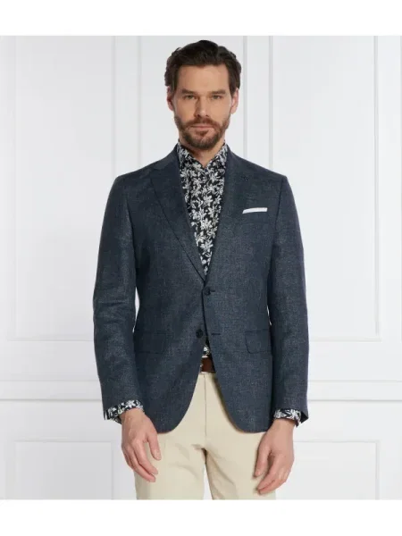 BOSS BLACK De lână sacou | cu adaos de in negru