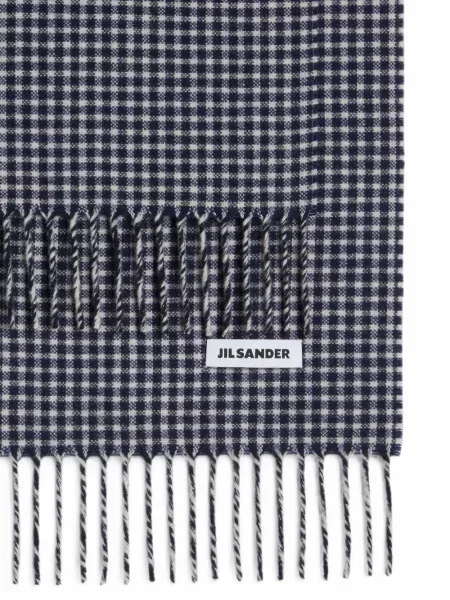 Fular Jil Sander în carouri albastru