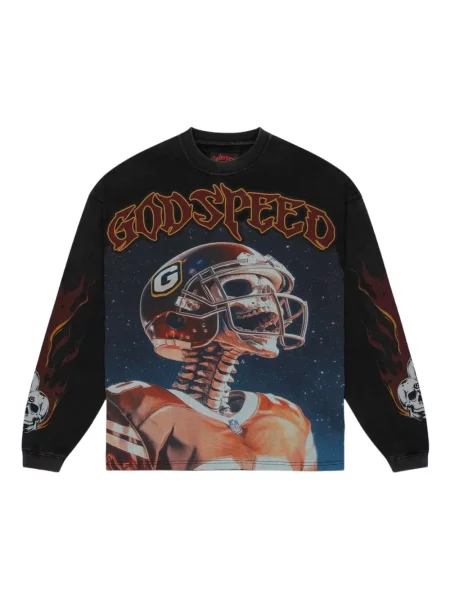 Hanorac Godspeed cu strasuri negru
