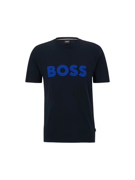 Koszulka Boss z nadrukiem niebieska