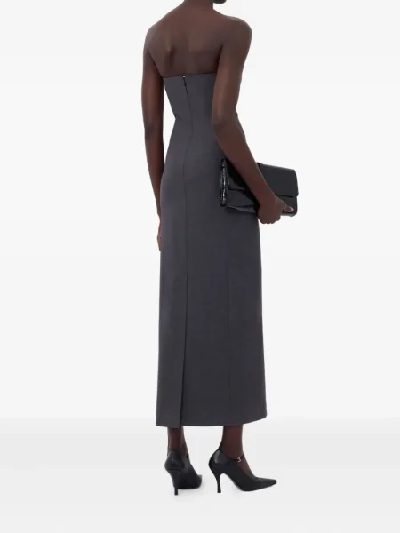 Rochie midi Loulou De Saison fără bretele gri