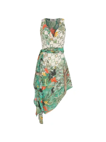 Rochie mini Amir Slama cu imagine drapată verde