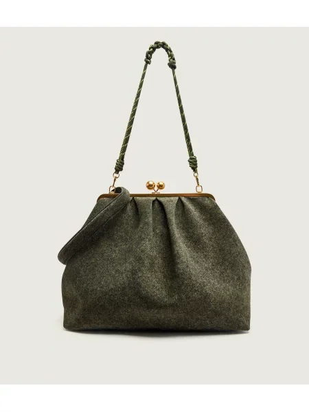 Weekend MaxMara Geantă shopper Wkautile Pasticcino | piele întoarsă verde