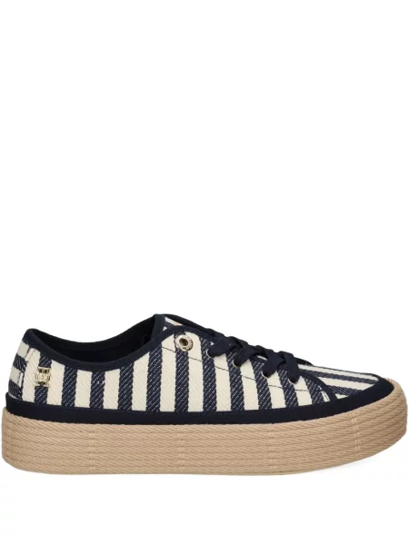 Sneakerși Tommy Hilfiger cu dungi cu platformă albastru