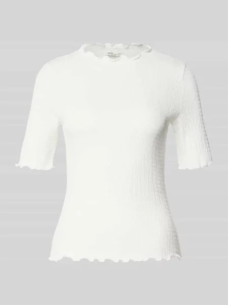 T-shirt o kroju slim fit ze stójką Tom Tailor Denim biała