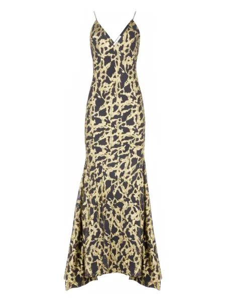 Rochie maxi Nina Ricci de mătase de costum negru
