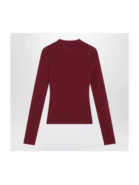 Lniany top Balenciaga czerwony
