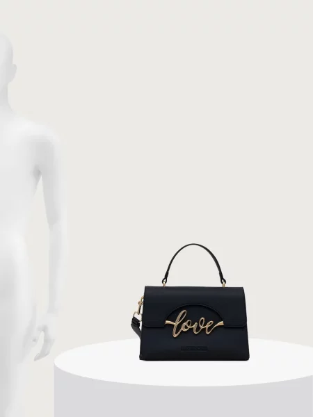 Кожаная сумка через плечо Love Moschino