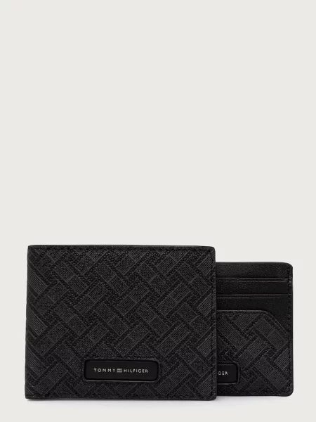 Tommy Hilfiger set de portofel și card-holder pentru bărbați din piele negru
