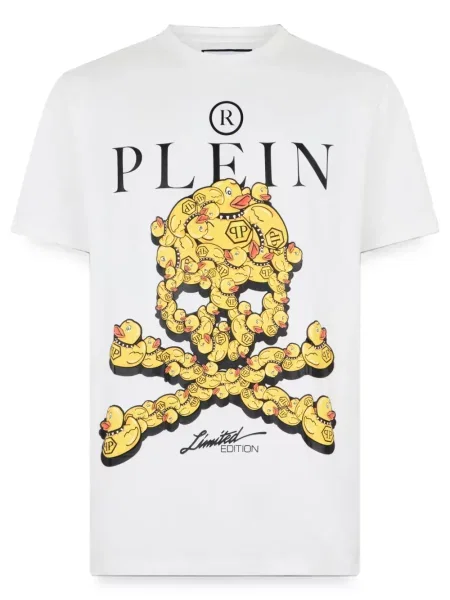 Tricou Philipp Plein din jerseu alb