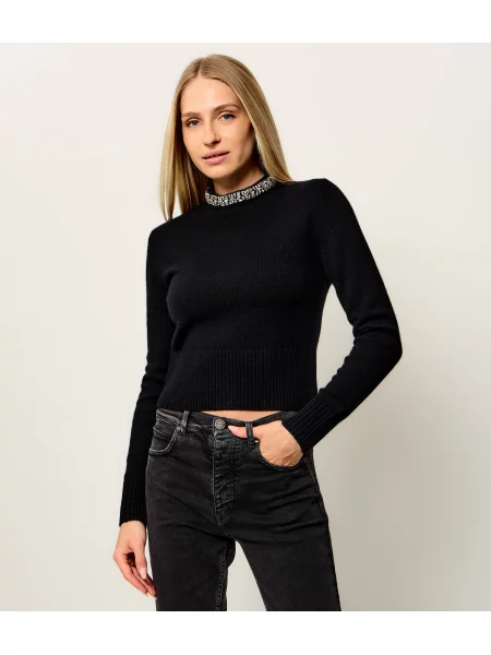 Decupat pulover Pinko de lână negru