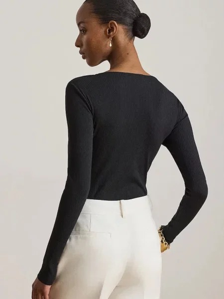 Tricou cu mânecă lungă Lauren Ralph Lauren negru