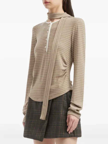 Top B+ab w paski brązowy