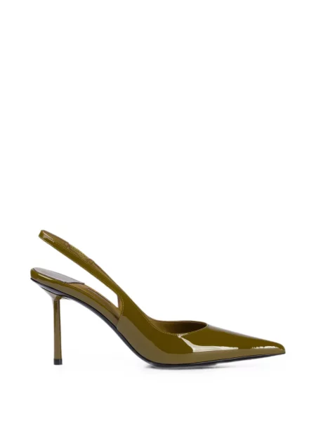Pantofi cu toc Le Silla din piele slingback verde