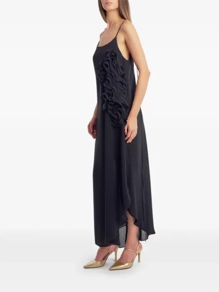 Rochie maxi Irina Schrotter cu volane asimetrică negru