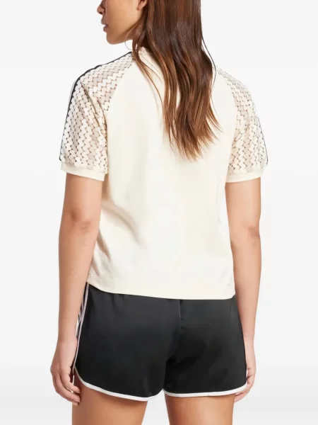 Tricou Adidas cu dungi plasă alb