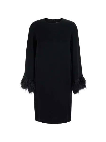 Lung rochie mini Antonelli cu pene negru