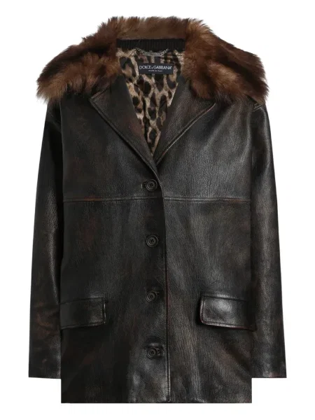 Palton Dolce & Gabbana din piele maro