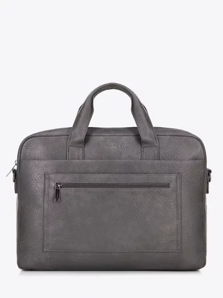 Torba na laptopa z imitacji skóry szara