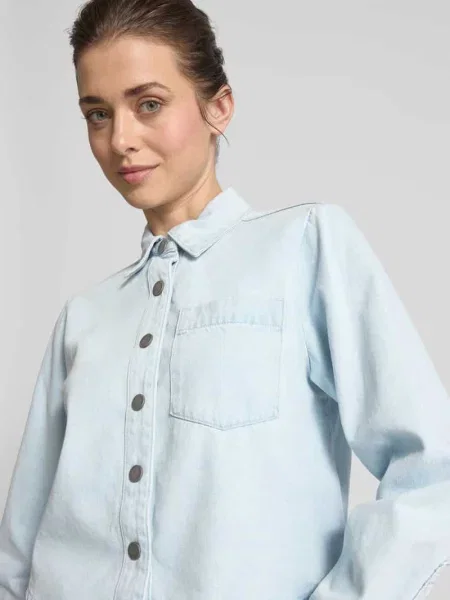 Bluzka jeansowa o kroju regular fit z kieszenią na piersi model ‘Winnie’ My Essential Wardrobe