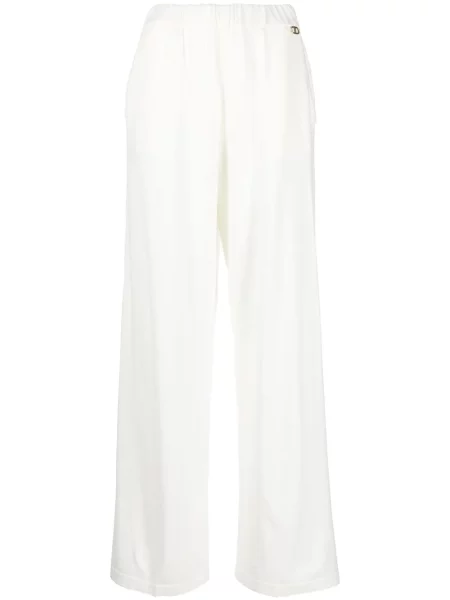 Pantaloni Twinset tricotate alb