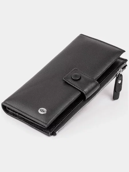 Кожаный кошелек St Leather Accessories черный