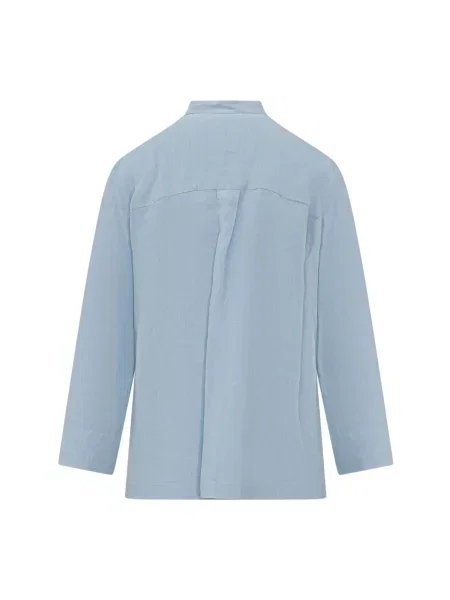 Lniana bluzka Max Mara niebieska