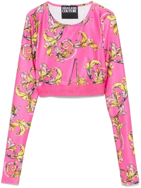 Top Versace Jeans Couture cu imagine roz