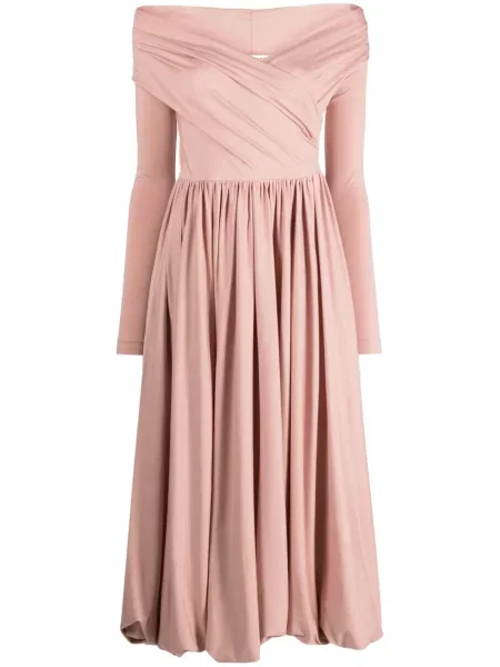 Rochie midi Philosophy Di Lorenzo Serafini din jerseu până la genunchi de costum roz