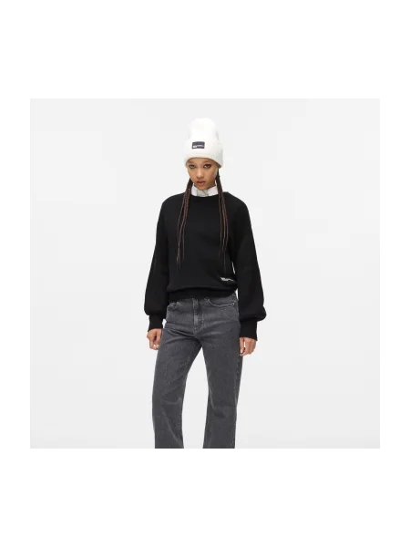 Pulover Karl Lagerfeld cu mâneci balon negru