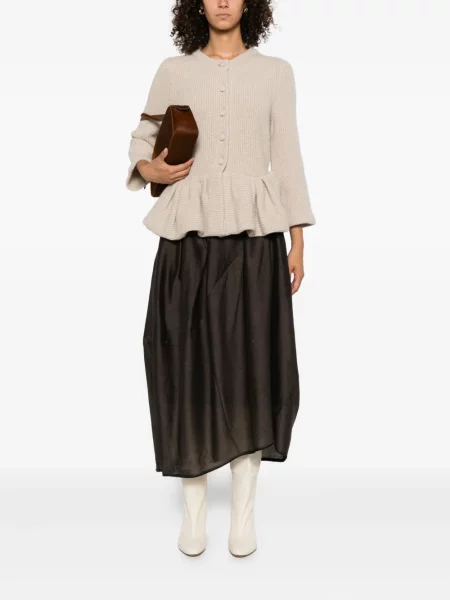 Spódnica plisowana High do kolan brązowa