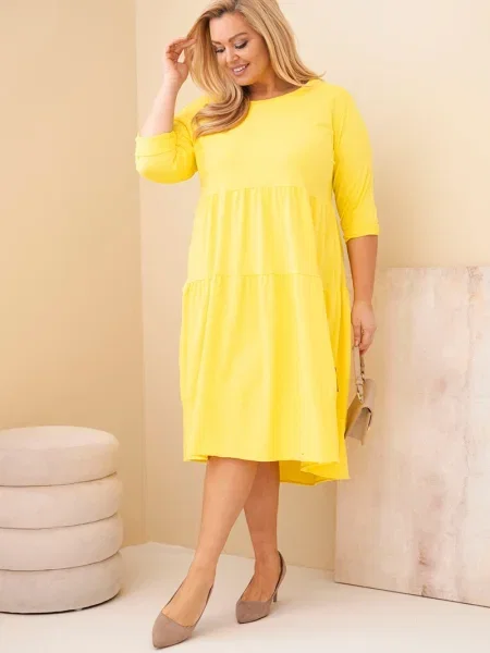 Obleka obleka Kesi Włoski rumena