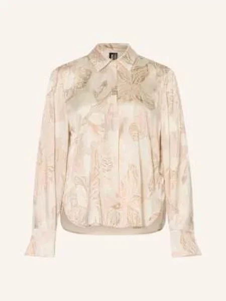 Marc Cain Halenka S Vázačkou Z Hedvábí S Ozdobnými Kamínky peach beige béžová