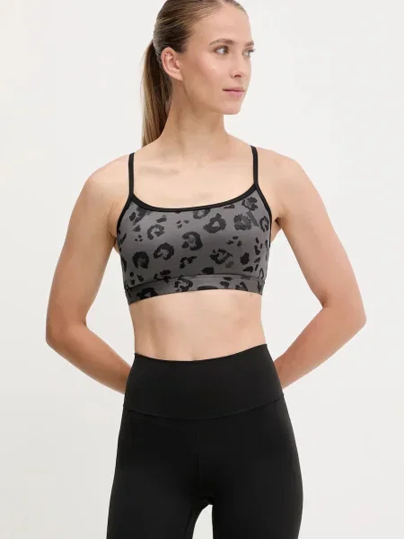 Спортен сутиен adidas Performance Powerreact Essentials Light Support Bra Print с десен сиво