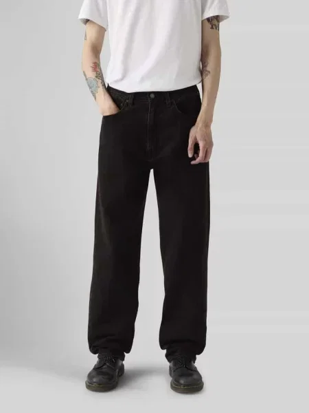 Jeansy o kroju wide fit i krój loose fit z czystej bawełny model Levi's czarne