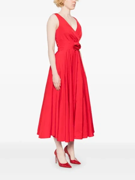 Rochie maxi Nissa cu model floral de costum roșu