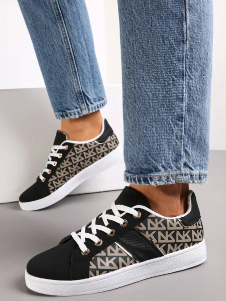 Sneakers cu Imprimeu Casica negri