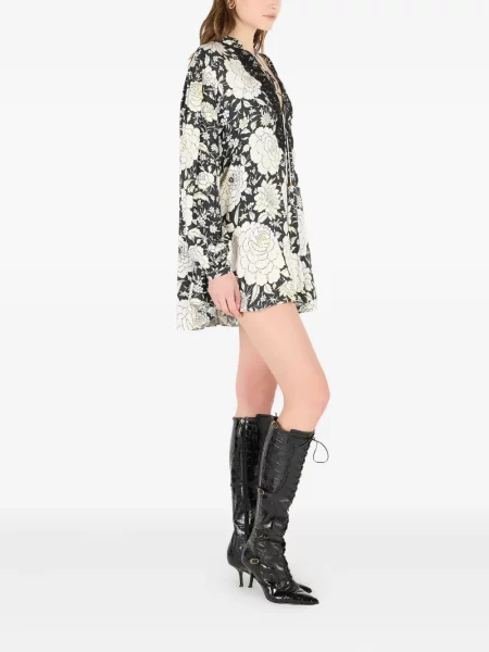 Rochie mini Roberto Cavalli cu model floral cu imagine de costum