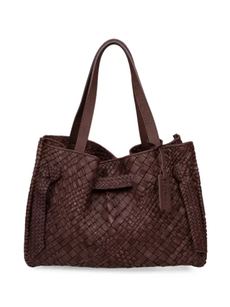 Geantă shopper Visona` din piele maro