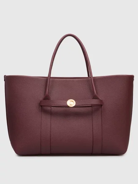 Шкірна сумка-тоут Ghiera Loro Piana бордова