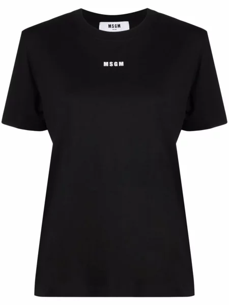 Tricou Msgm cu imagine scurt negru
