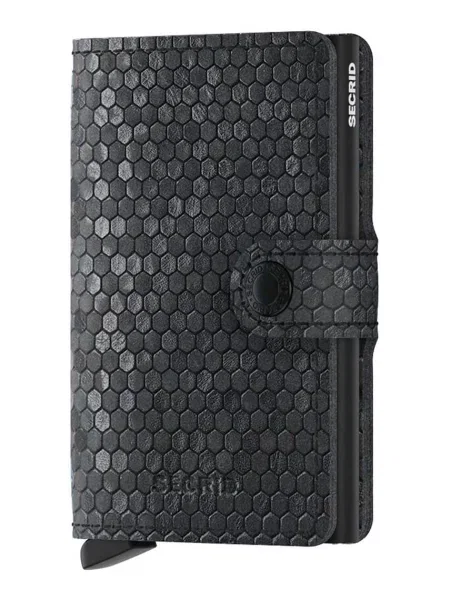 Secrid portofel de piele Miniwallet Hexagon Black negru