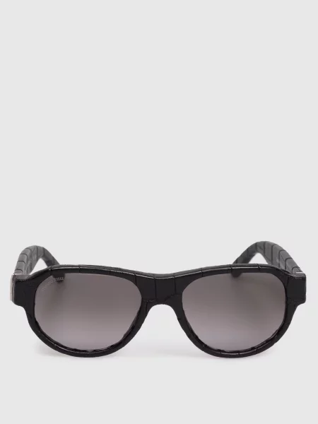 Кожаные солнцезащитные очки Stefano Ricci черные