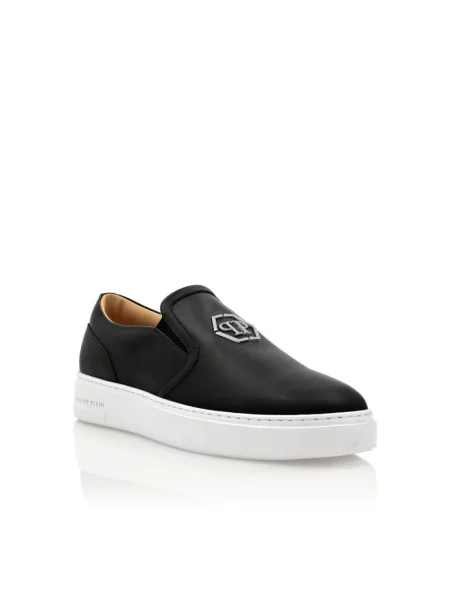 Sneakersy Philipp Plein skórzane wsuwane czarne