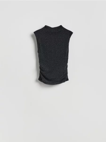 Reserved Bluzka z metalizowaną nicią czarny